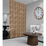 Wooddoom Çiçek Modelli Lazer Kesim Paravan, Ahşap Seperatör, Panel Levha Seti Ahşap Oda Bölücü Desen - 40x40 - Ahşap Kemençe