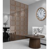 Wooddoom Çizgiler Lazer Kesim Paravan, Ahşap Seperatör, Panel Levha Seti Dekorasyon Ahşap Oda Bölücü Desen - 40x40 - Ahşap - Ceviz