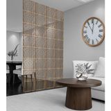Wooddoom Çizgiler Lazer Kesim Paravan, Ahşap Seperatör, Panel Levha Seti Dekorasyon Ahşap Oda Bölücü Desen - 40x40 - Ahşap Kemençe