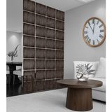 Wooddoom Çizgili Lazer Kesim Paravan, Ahşap Seperatör, Panel Levha Seti Dekorasyon Ahşap Oda Bölücü Desen - 40x40 - Ahşap - Rebab