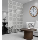Wooddoom Halkalar Kücük Rastgele Lazer Kesim Paravan, Ahşap Seperatör, Panel Levha Seti Oda Bölücü Desen - 40x40 - Ahşap - Beyaz
