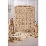 WOODDOOM Ham MDF Boyanabilir Elif Ba Eğitici Ahşap Puzzle – Çocuklar İçin Arapça Harf Öğretici Oyuncak