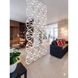 Wooddoom Lazer Kesim Paravan, Ahşap Separatör, Oda 4'lü Panel Levha MODEL10 40 x 40 cm - 40x40 - Beyaz