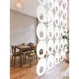 Wooddoom Lazer Kesim Paravan, Ahşap Separatör, Oda 4'lü Panel Levha MODEL12 40 x 40 cm - 40x40 - Beyaz
