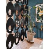 Wooddoom Lazer Kesim Paravan, Ahşap Separatör, Oda 4'lü Panel Levha MODEL12 40 x 40 cm - 40x40 - Siyah