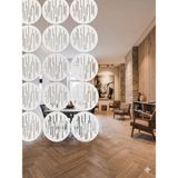 Wooddoom Lazer Kesim Paravan, Ahşap Separatör, Oda 4'lü Panel Levha MODEL17 40 x 40 cm - 40x40 - Beyaz
