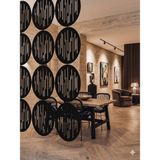 Wooddoom Lazer Kesim Paravan, Ahşap Separatör, Oda 4'lü Panel Levha MODEL17 40 x 40 cm - 40x40 - Siyah