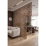 Wooddoom Lazer Kesim Paravan, Ahşap Separatör, Oda 4'lü Panel Levha MODEL25 40 x 40 cm - 40x40