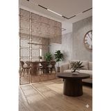 Wooddoom Lazer Kesim Paravan, Ahşap Separatör, Oda 4'lü Panel Levha MODEL27 40 x 40 cm - 40x40