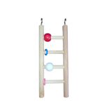 Wooden Bird Boncuklu Ahşap Kuş Merdiveni 4 Basamaklı