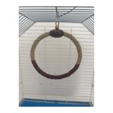 Wooden Bird Muhabbet Jüt İpli Yuvarlak Salıncak(Kahverengi)