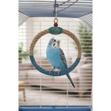 Wooden Bird Muhabbet Jüt İpli Yuvarlak Salıncak(Mavi)