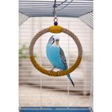 Wooden Bird Muhabbet Jüt İpli Yuvarlak Salıncak(Sarı)