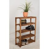 Wooden City 5 Katlı Ahşap Ayakkabılık Masif Ahşap Malzeme ile Şık Görünüm 60X80