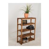 Wooden City 5 Katlı Masif Ahşap Ayakkabılık Ahşap Ayakkabı Rafı 60X80