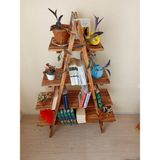 Wooden City Ahşap Kitaplık Ahşap Merdiven Kitaplık Ahşap Saksılık Raf