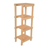 Wooden City Sarı Dekoratif Katlı Ahşap Raf Portatif Ayakkabılık 4 Katlı