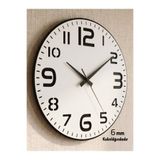 Wooden Factory Büyük Rakamlı Modern Dekoratif Duvar Saati, 40 cm, Beyaz, Sessiz Mekanizma