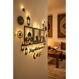Wooden Factory LED'li Ramazan Duvar Süsü Seti, Hoşgeldin Ramazan, Mescid-i Aksa 22'li Ahşap Duvar Dekorasyon Ürünü