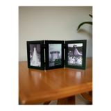Wooden Factory Masaüstü 3'lü Siyah Fotoğraf Çerçevesi - 10x15 Katlanabilir Dekoratif Çerçeve