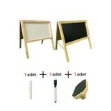 Wooden Factory Pratik Masaüstü Çift Taraflı Yazı Tahtası – 45X45 Siyah Beyaz Notluk ve Mesaj Panosu