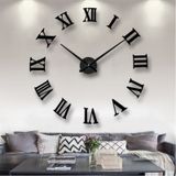 Wooden Factory Time Collection 3d Roma Rakamlı Duvar Saati Siyah