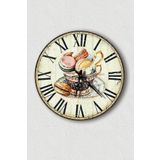 Wooden Factory Uv Mutfak Duvar Saati, Fincanda Makaron Duvar Saati, Home, Kitchen, Wall Clock
