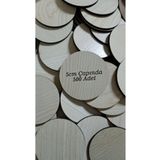 wooden gift design 5 cm çapında yuvarlak 500 adet akçaağaç krem renk 3 mm mdf ahşap nikah şekeri süsleme hobi