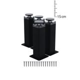 wooden lane studio Metal Mobilya Ayağı 15 Cm Mat Siyah 4’lü Set – 40x40 Kare Profil TV Ünitesi Kanepe Koltuk Yükseltici