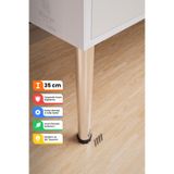 wooden lane studio Metal Mobilya Ayağı 35 cm Krom Tekli – Orta Sehpa Yan Sehpa Bank TV Ünitesi Ayakları