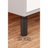 wooden lane studio Orta Destek Ayağı 13.5-20 cm Siyah Ayarlanabilir Tablalı – Mobilya Kanepe Koltuk Dolap Baza için