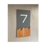 Wooden Serisi Dikey Kendinden Yapışkanlı Kapı Numarası -7