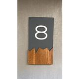 Wooden Serisi Dikey Kendinden Yapışkanlı Kapı Numarası -8