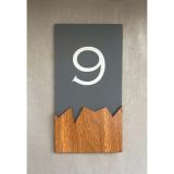 Wooden Serisi Dikey Kendinden Yapışkanlı Kapı Numarası -9
