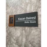 Wooden Serisi Kazan Dairesi Kapı Isimliği Kendinden Yapışkanlı Yönlendirme Levhası