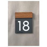 Wooden Serisi Kendinden Yapışkanlı Minimal Kapı Numarası -18