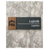 Wooden Serisi Lojistik Departman Kapı Isimliği Kendinden Yapışkanlı Yönlendirme Levhası