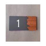 Wooden Serisi Pleksi Kendinden Yapışkanlı Kapı Numarası -1