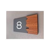 Wooden Serisi Pleksi Kendinden Yapışkanlı Kapı Numarası -8
