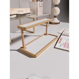 Wooden Studio Ahşap Masaüstü Organizer Çift Katlı, Telefon Tutacağı, Modern Lüks Ofis Aksesuarı Masa Aksesuar - Beyaz