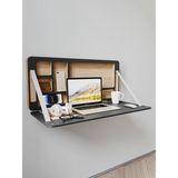 Wooden Studio Lumo Duvara Monte Masa, Ahşap Ofis Masası, Katlanır Bilgisayar Masası, Çocuk Ders Çalışma Masası, Modern Raflı Masa, Portatif Duvar Masası, Açılır Kapanır Masa, Mimar Çizim Masası - 85x38x8 - Siyah