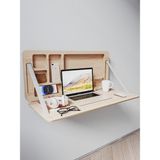 Wooden Studio Lumo Duvara Monte Masa, Ahşap Ofis Masası, Katlanır Çalışma Masası, Çocuk Ders Çalışma Masası, Modern Raflı Masa, Duvar Masası, Açılır Kapanır Masa, Raflı Bilgisayar Masası - 85x38x8 - Kayın