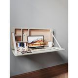 Wooden Studio Lumo Duvara Monte Masa, Katlanır Çalışma Masası, Modern Ofis Masası, Çocuk Ders Çalışma Masası, Raflı Masa, Portatif Masa, Duvar Masası, Açılır Kapanır Masa, Şık Ahşap Masa - 85x38x8 - Kum Beji