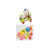Wooden Toys Ahşap Eğitici Oyuncak 2 In 1 Set Hayvan Modelli Oyunu ve Geometrik Şekiller Algı Oyunu