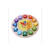 Wooden Toys Ahşap Saat Geometrik Saat İpe Geçirme Bultak Oyunu Saat Bultak 01