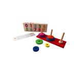 Wooden Toys Duyu Atölyesi Renkli Ahşap Küçük Hanoi Kuleleri Oyunu