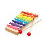 Wooden Toys Eğitici Ahşap Ksilofon 8 Nota 8 Ton 25 cm Ahşap Malzemeden Renkli Sesli Oyuncak