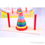 Wooden Toys Renkli Ahşap Hanoi Kuleleri Oyuncak