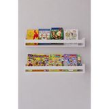 Wooden Woodenworld Montessori Çocuk Odası Eğitici Kitaplık 2 Li Duvar Raf Set - 50 x 10 x 10 cm