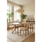 Woodenbend Adel Natural 80x130 cm Oval Ahşap Yemek Masası Takımı 4 Kişilik –Modern Tasarım, Konforlu Sandalyeli